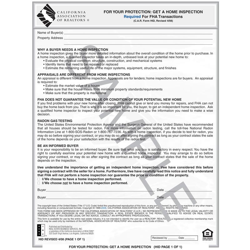 HID - Hud Notice to Purchase