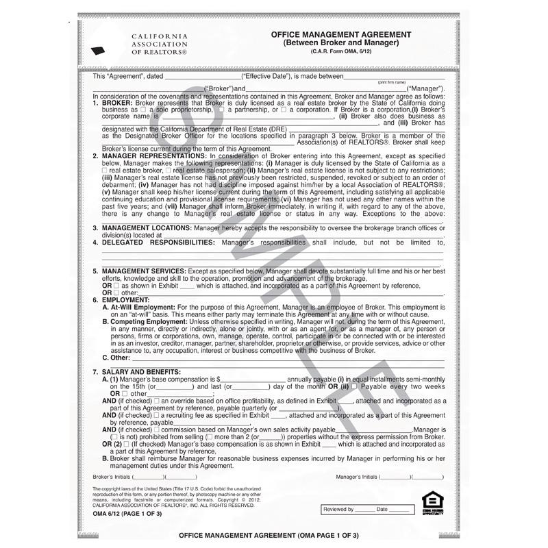 OMA - Office Management Agreement