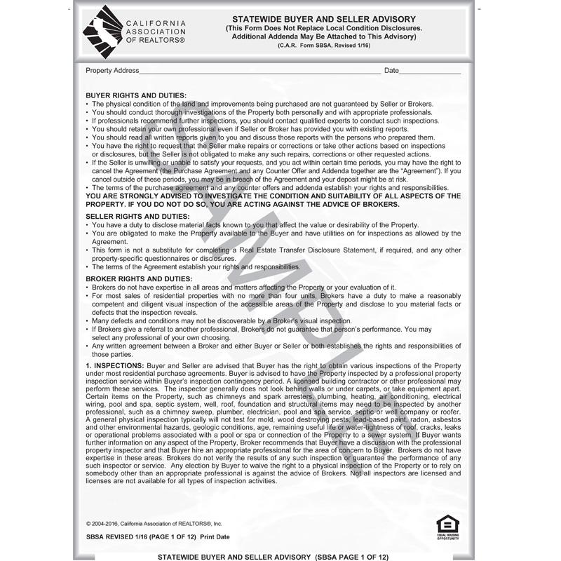 SBSA - Statewide Buyer and Seller Advisory