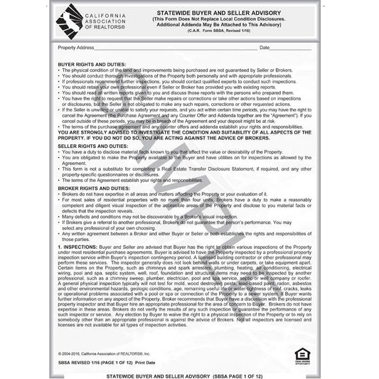 SBSA - Statewide Buyer and Seller Advisory