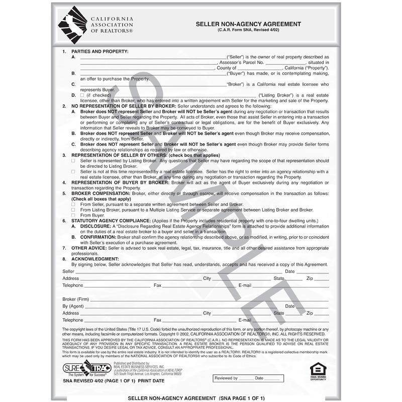 SNA - Seller Non-Agency Agreement