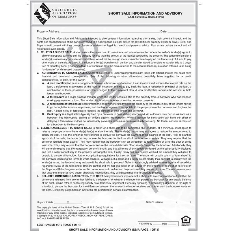 SSIA - Short Sale Information Advisory