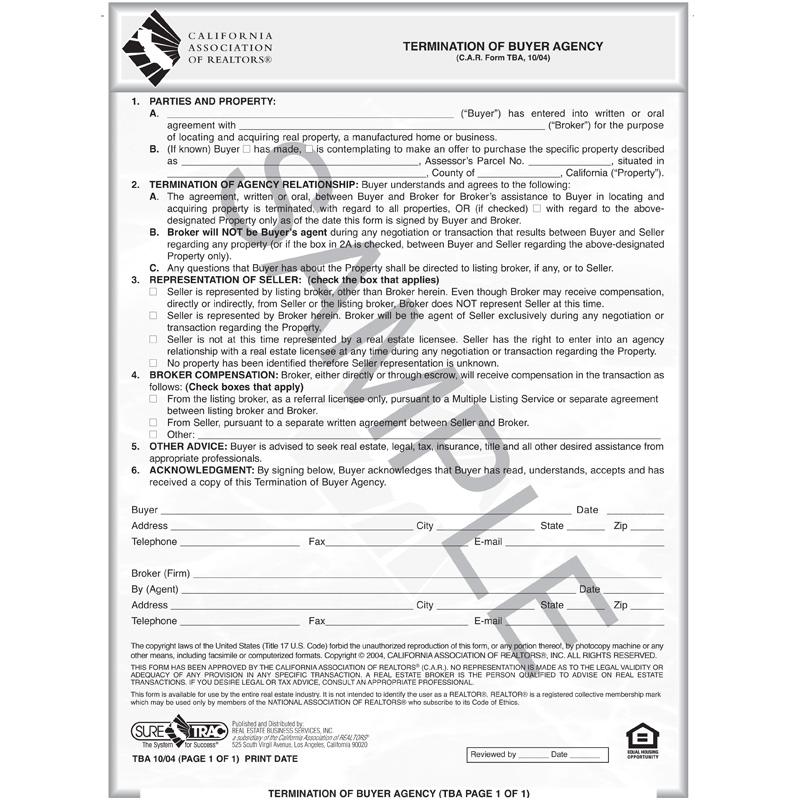 TBA - Termination of Buyer Agency