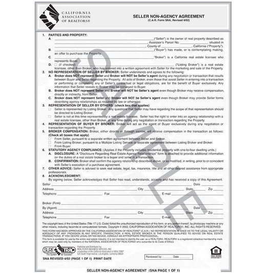 SNA - Seller Non-Agency Agreement
