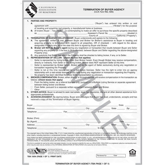 TBA - Termination of Buyer Agency